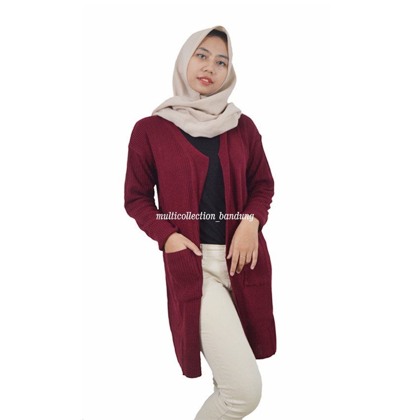 BELLE CARDY OVERSIZE / Cardigan Rajut Wanita / Cardigan Rajut / Long Cardigan /Baju Rajut Outer Knit-7