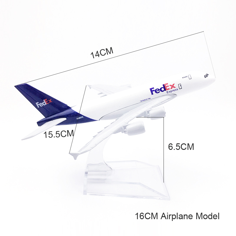 Fedex A380 Model Pesawat Airbus 380 Bahan Metal Ukuran 16CM