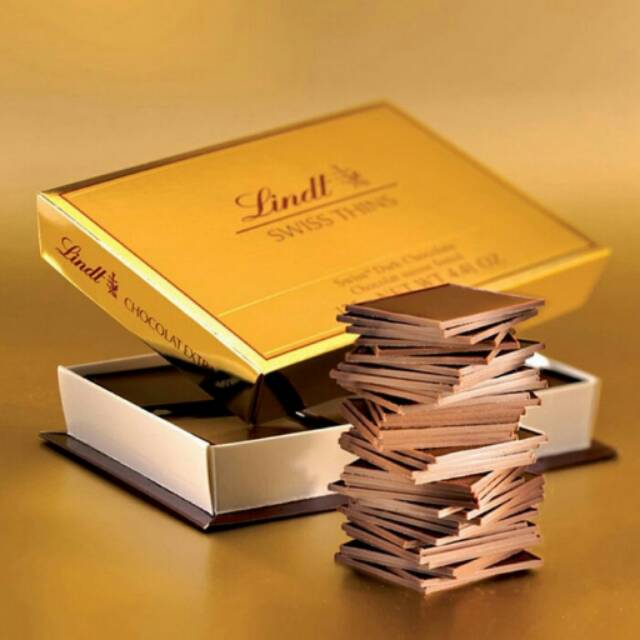 

Lindt Swiss Thin Chocolates Dark / Milk Coklat Cokelat Import Swiss