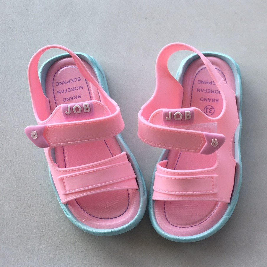 Sandal Velcro Anak Perempuan | Strap Sandal Pink