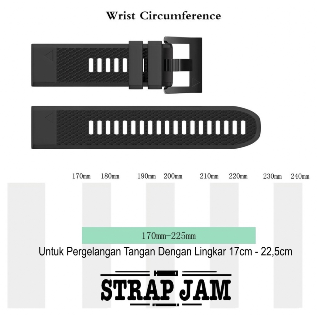 MF5 Watch Strap Garmin Fenix 7 47mm - Tali Jam Tangan 22mm Quick Fit Silikon Rubber