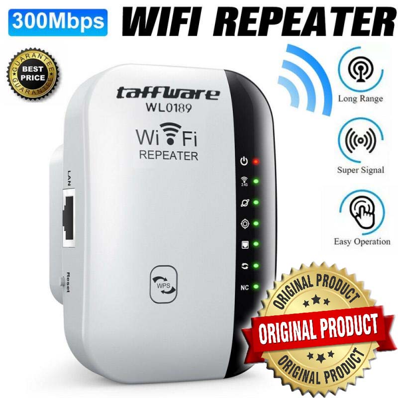 Taffware WIFI Repeater 300Mbps Router WIFI Wireless-N WiFi Repeater WL0189 Memperbesar jangkauan WIFI memperluas Jaringan WIFI Network Wireless Rumah dan Kantor Chip Baru Mudah disetting