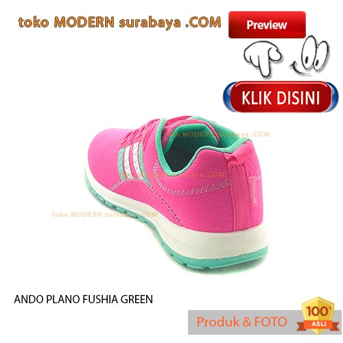 ANDO PLANO FUSHIA GREEN sepatu wanita kets casual sneaker