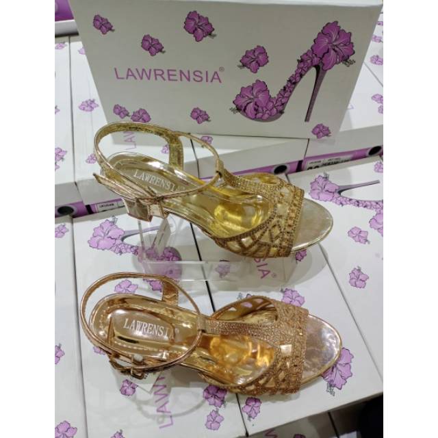 Sepatu sandal heels kotak wanita LAWRENSIA original branded