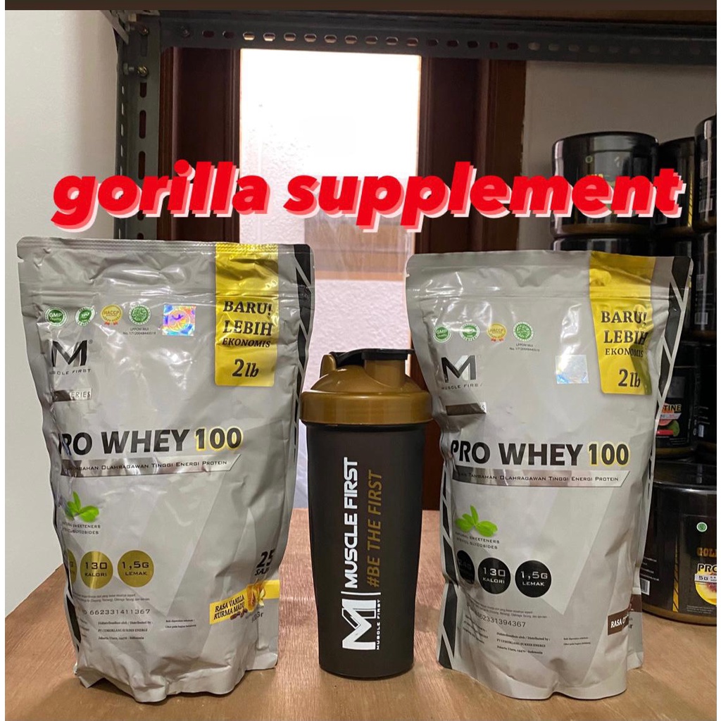 M1 Pro Whey 100 2lb 2lbs 900 Gram Musclefirst M1 Nutrion Muscle First Prowhey Whey Protein Concentrate Isolate m1 Rasa coklat dan Vanilla Kurma madu NEW UPLOAD