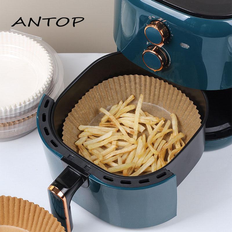 50pcs Kertas Alas Air Fryer Sekali Pakai Tahan Minyak Anti Lengket