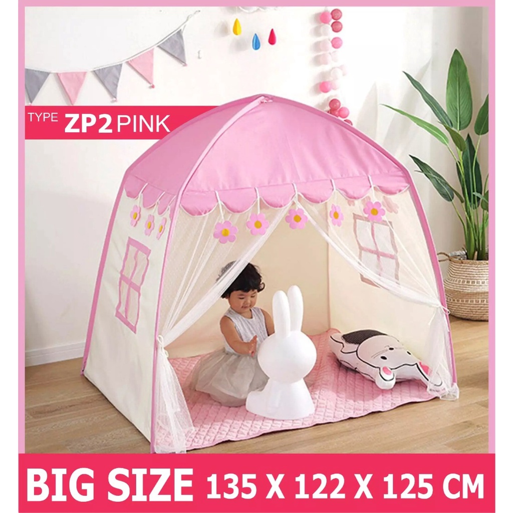 Tenda Anak Model Rumah / Tenda Bermain Princess Castle / Tenda Castle Tenda Anak Bentuk Model Rumah Window Tenda Bermain Princess Castle Outdoor Pink Biru