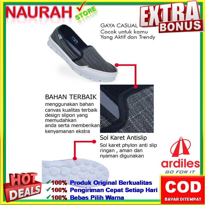 SEPATU SLIP ON WANITA ARDILES LESTRANGE 100% ORIGINAL NEOX SLIP ON LIMITED EDITION KUALITAS IMPORT ANTI SLIP