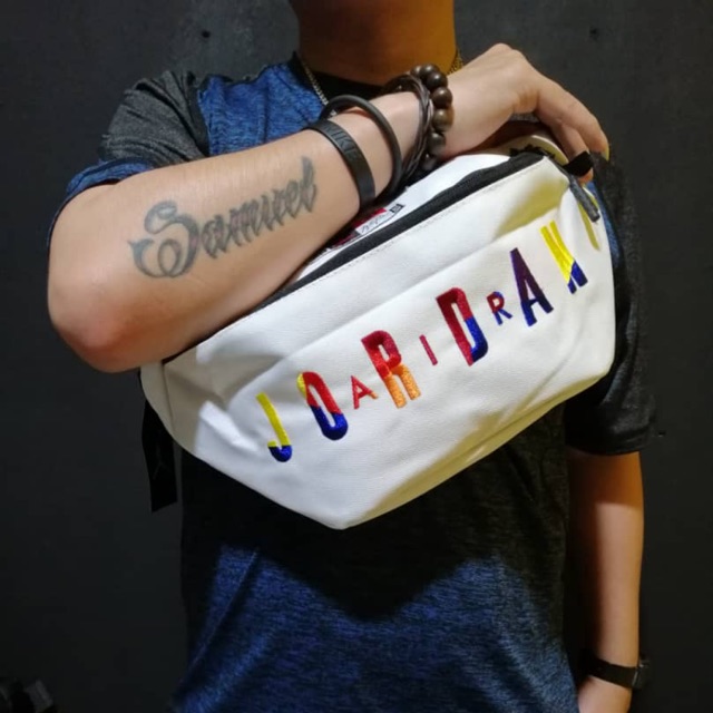 WAISTBAG Slingbag Tas Air Jordan  Script Rainbow Text