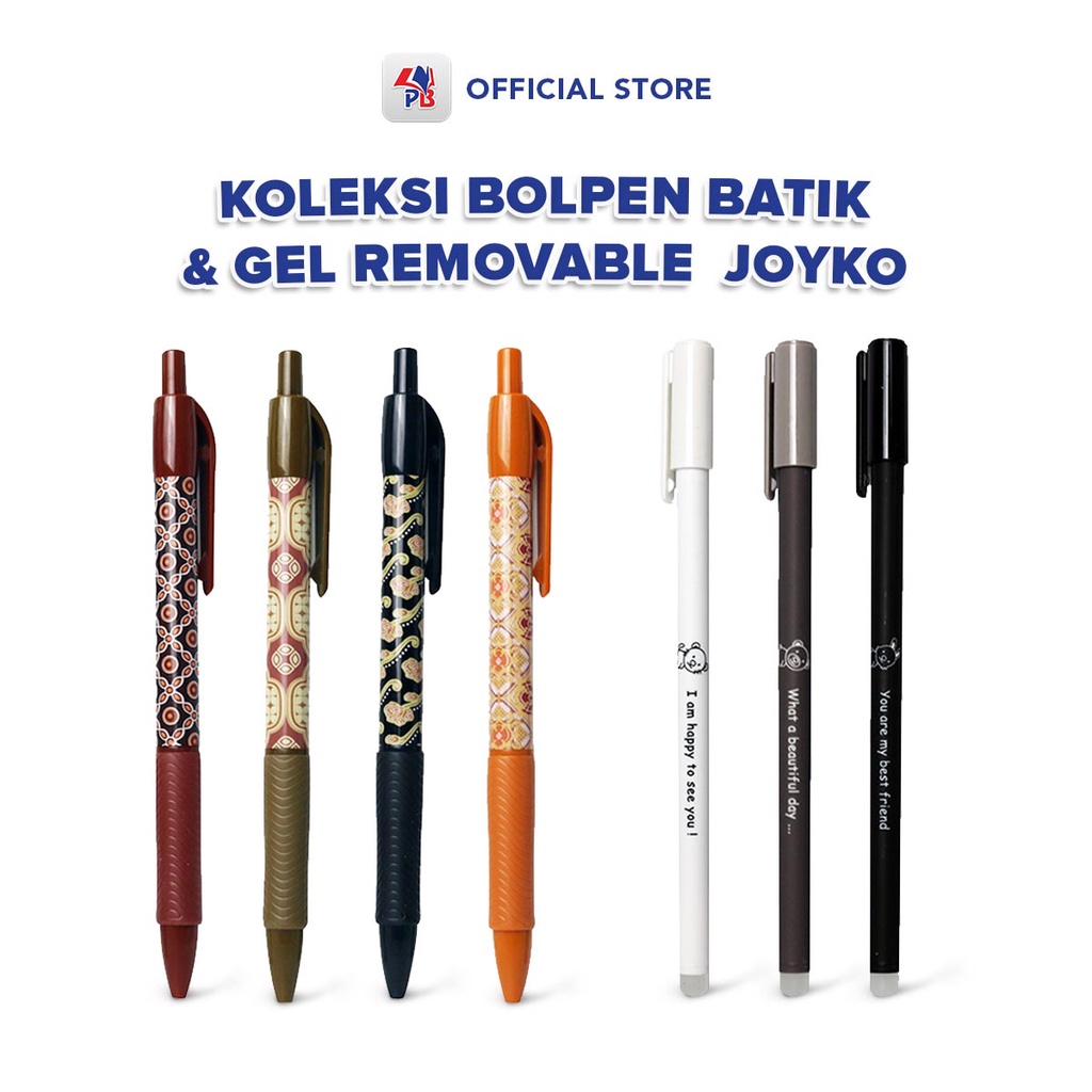 

Pulpen / Bolpoin / Bulpen Motif Batik Joyko BP 184 Eraser Gel Pen Joyko GP 321 Pulpen Bisa Dihapus / PB EDUKASI ANAK - PBNB