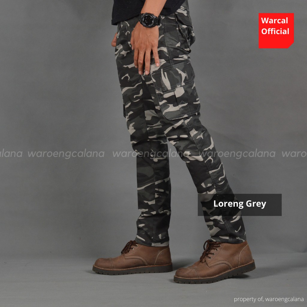 In One Cargo Panjang Loreng Grey