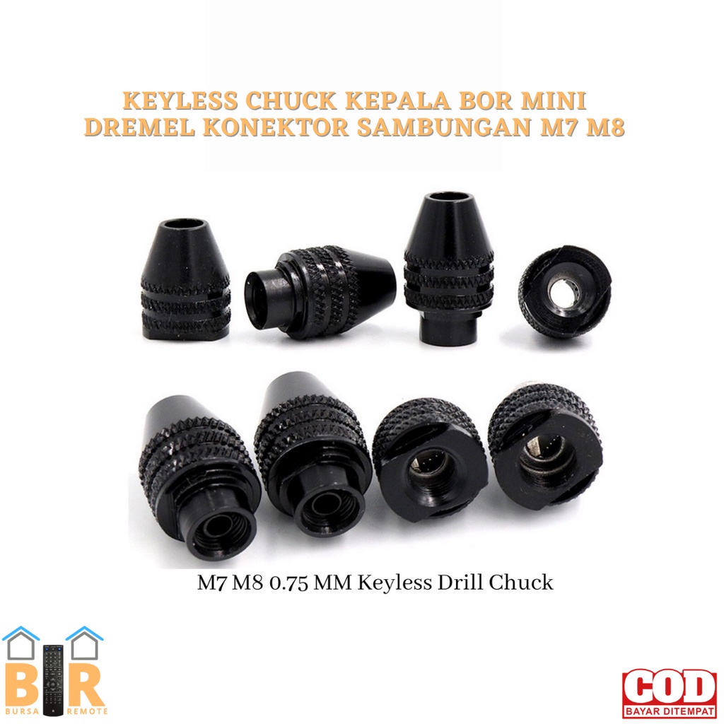 Konektor Sambungan M7 M8 / Keyless Chuck Kepala BOR MINI DREMEL