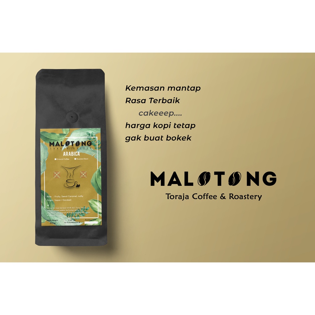 

Malotong Kopi Arabika Toraja Premium 500 Gram Specialty Grade 1 / Ground Coffee / Roasted Beans / Kopi Bubuk / Kopi Biji