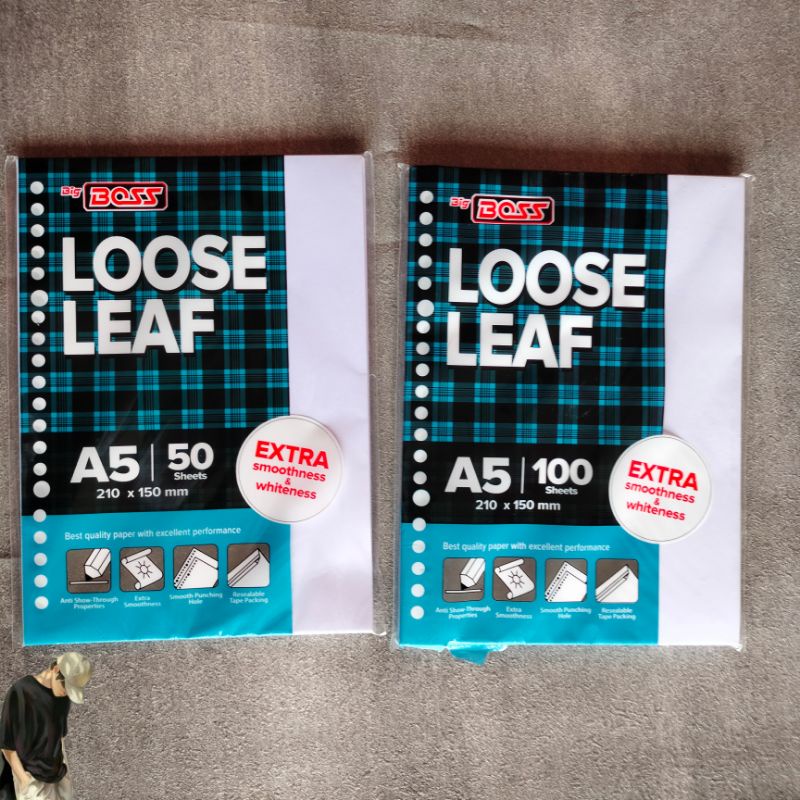 

[NEW] Loose Leaf Polos Big Boss A5 Isi Kertas Binder 50 100 Lembar ORI