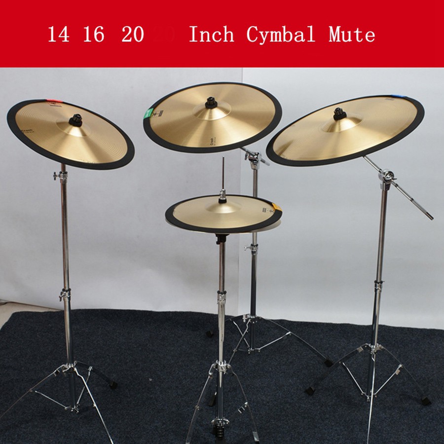 3pcs / Set Peredam Suara Simbal Drum Ukuran 14 / 16 / 20inci Untuk Latihan