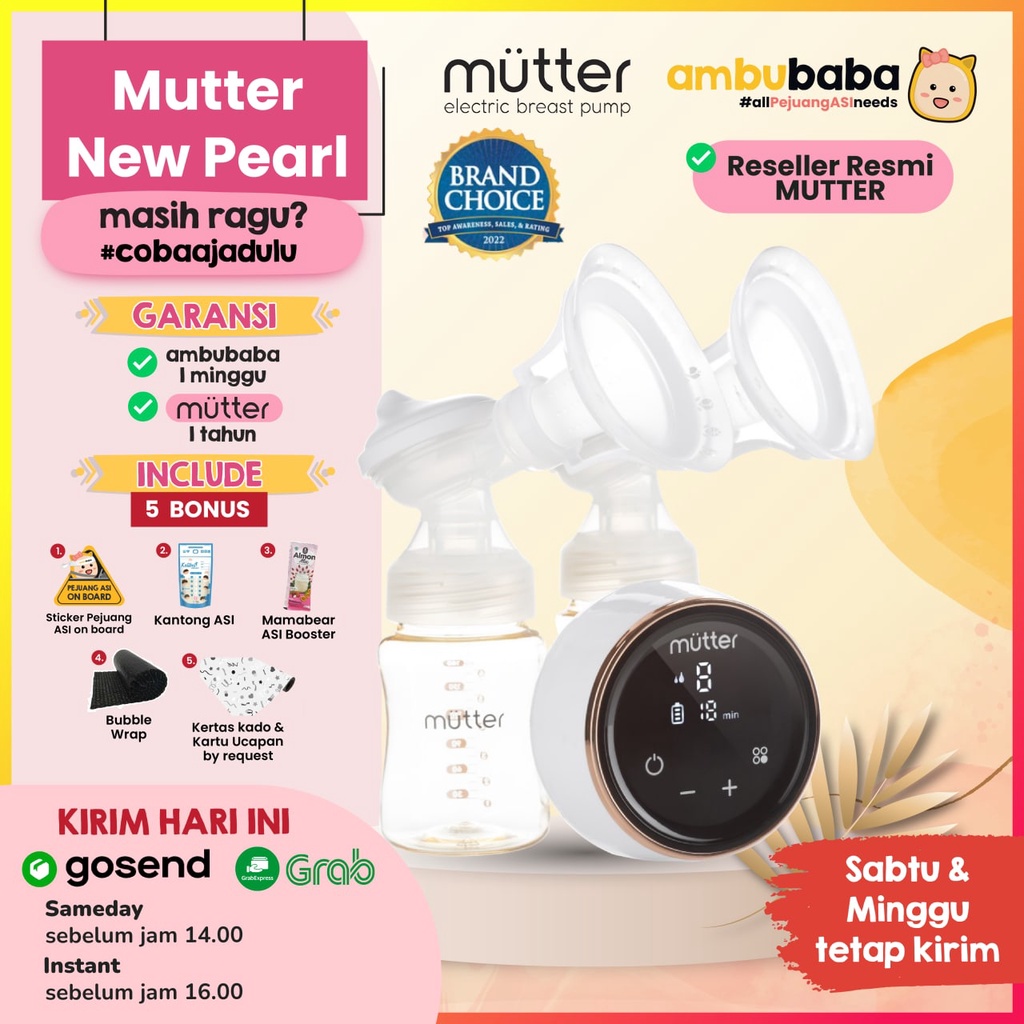 MUTTER NEW PEARL Pompa ASI Elektrik Double Breast Pump