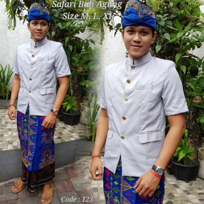 Ready Stok batik pria modern,, BAKU BALI Pakaian Adat Pria Bali SATU SET BARANG BAGUS