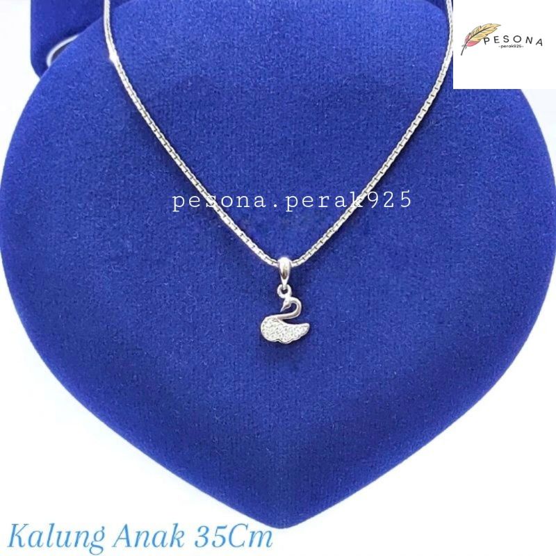 SET KALUNG ANAK / DEWASA PERAK ASLI SILVER 925 LAPIS EMAS PUTIH - MODEL KALUNG ITALISANTA - PERHIASA
