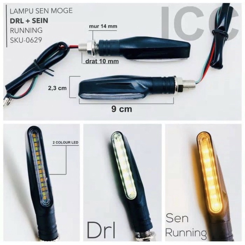 New lampu sein led runninh flowing -berjalan- sen jalan universal motor sport vario  cbr vixion terb