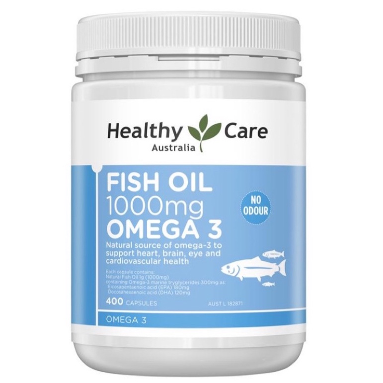Healthy Care Fish Oil 1000mg Omega 3 Fish Oil 400 capsules