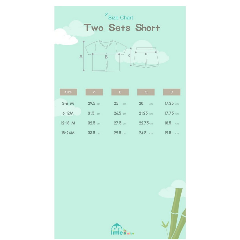 Bamboo &amp; Bub Button Short Set - Baju Rumahan Anak Bayi Celana Lengan Pendek Bamboo Adem Setelan Baby