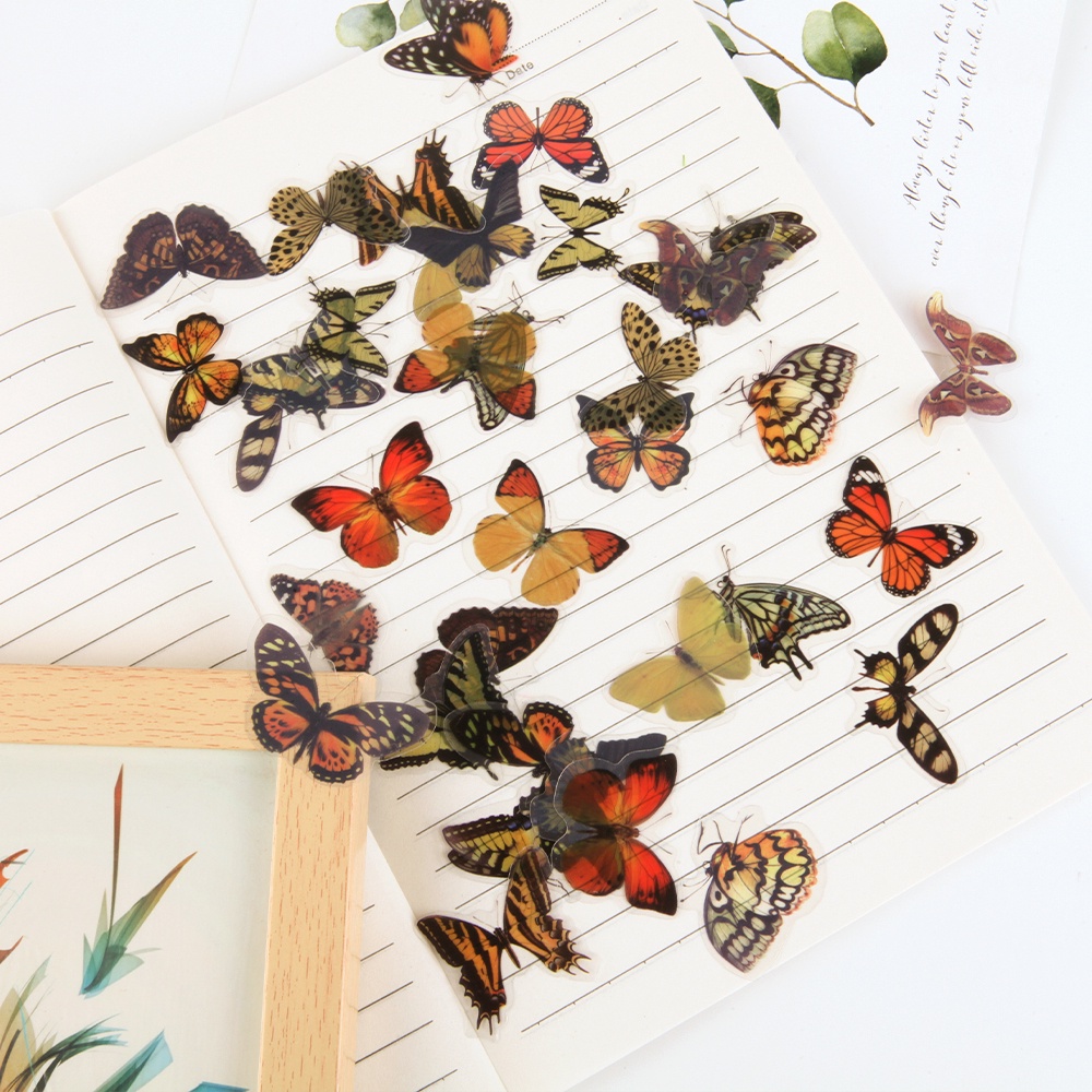 Butterfly Stiker Motif Kupu-Kupu Anti Air Untuk Dekorasi Diary DIY Butterfly