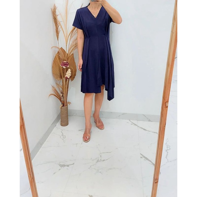 Luna Dress / Dress midi scuba / Dress wanita / Dress scuba polos