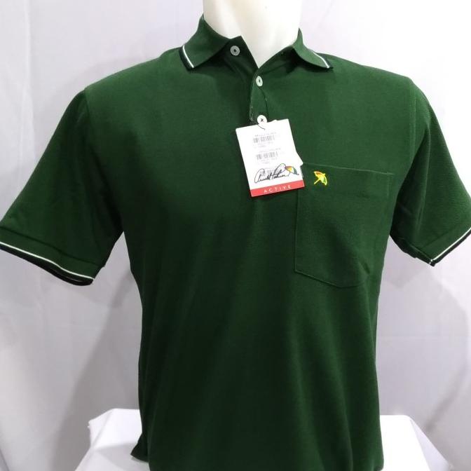 KAOS POLO SHIRT ARNOLD PALMER HIJAU BOTOL LUMUT GROSIR MURAH ORIGINAL - HIJAU TUA, M