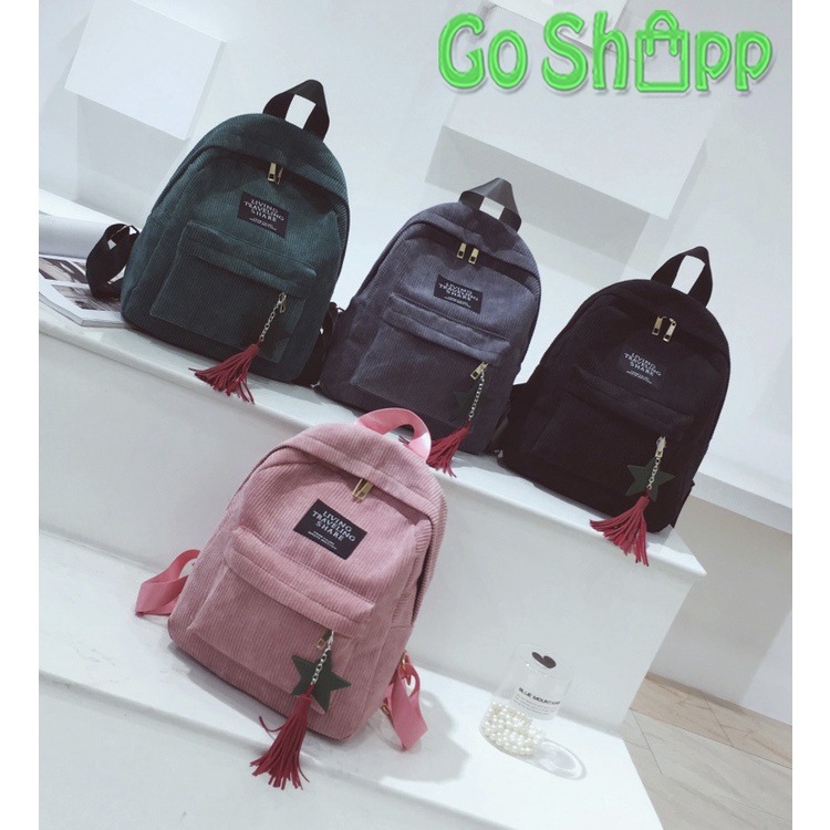 Tas Backpack Import - Tas Ransel Wanita - Tas Wanita Terbaru - Tas Backpack Bludru [BK06]