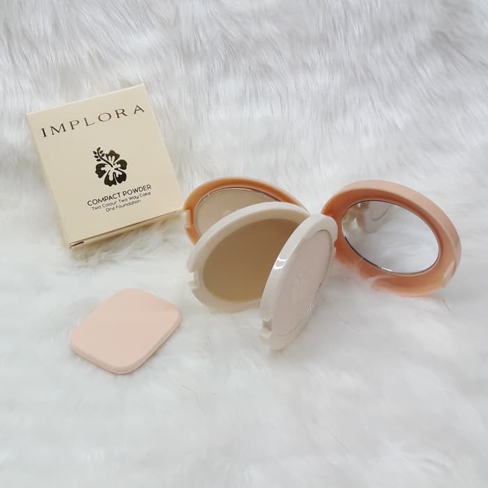 IMPLORA Bedak Sueluttu Powder Cake 3in1 320 | Two Color Two Way Cake One Foundation | Bedak Padat | Foundation Powder |❤ TARABABYSTORE ❤