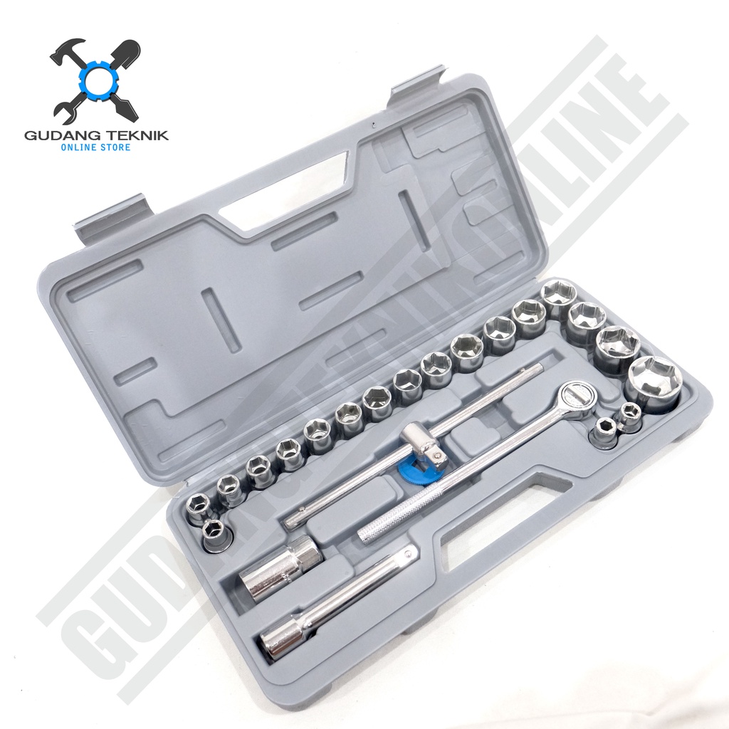 Kunci Shock 1/2&quot; Segi 6 SET 25pcs 8-32mm BIG TOP 1740-025 / Socket Sock Sok Wrench Set HASSTON BIG TOP