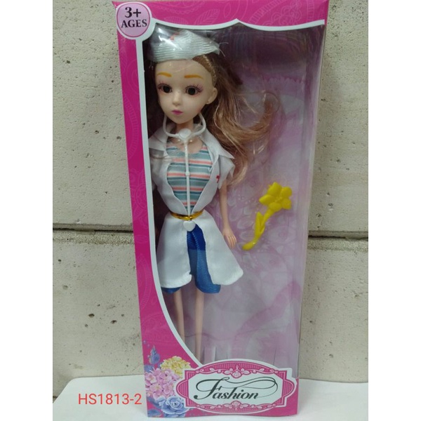 HS1813-2 Mainan Boneka Berbi Suster Bidan sisir Bunga Bahan Anti Penyet Awet Bagus