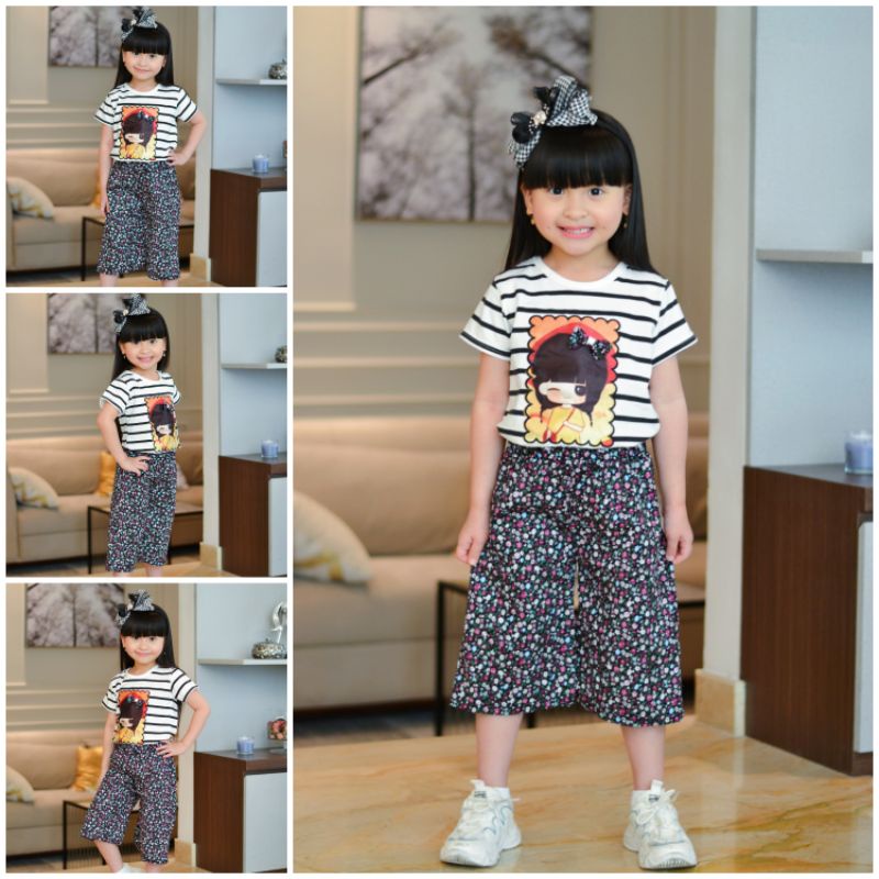 Setelan KULOT Anak Perempuan 4-11Tahun / Setelan Anak Perempuan Terbaru / Setelan Anak Perempuan Ata