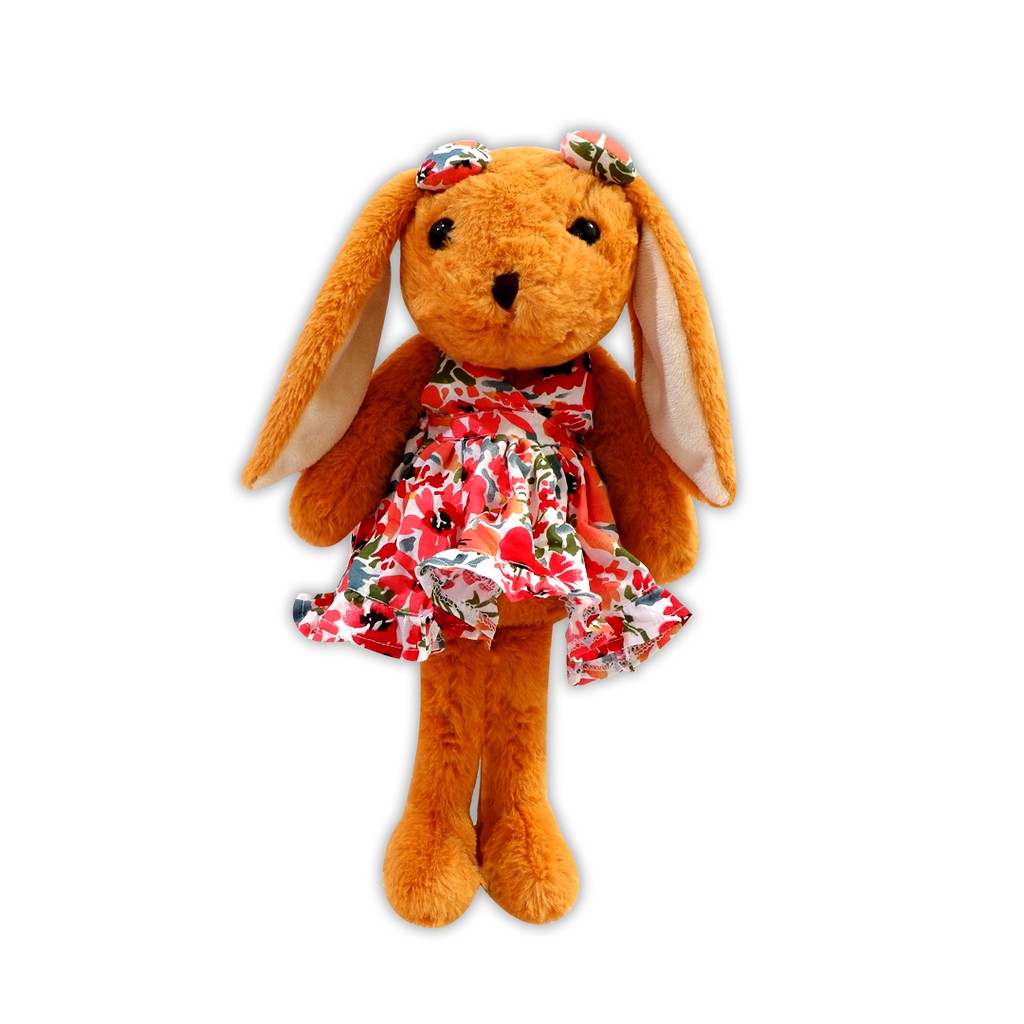 Boneka kelinci rabbit bunny taiwan TAN BROWN dengan rok gemas mainan anak cewek istana boneka