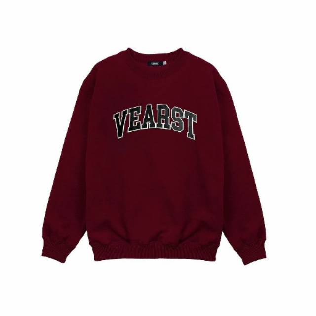 Crewneck keren vearst besoc logo varian warna maroon full katun flecee