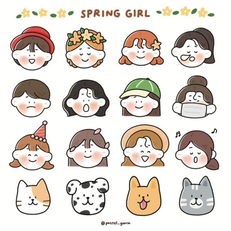 Jual sticker/stiker spring girl cocok buat bujo, diy, hp | Shopee Indonesia