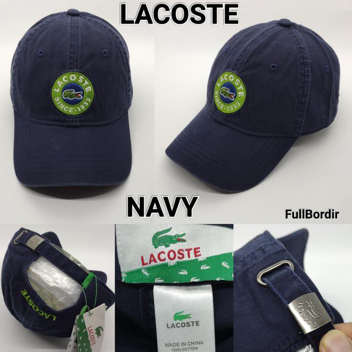 Topi Lacoste Import Baseball Golf Unisex Cewek Cowok - Navy