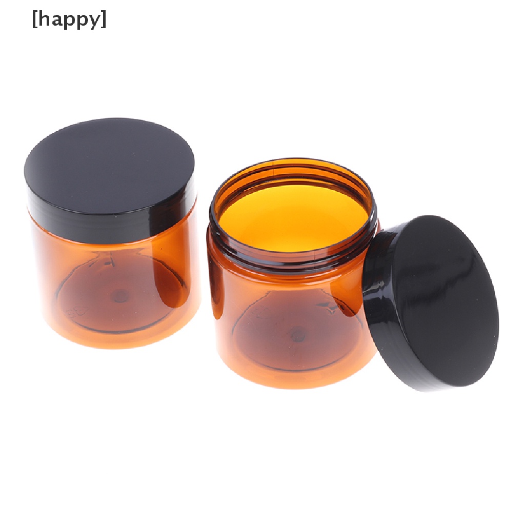 Botol Jar Wadah Sampel Krim Wajah Lip Balm Warna Coklat Amber 200ml