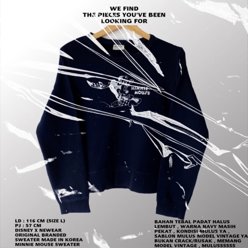 Disney original/minnie sweater/blue sweater/crop disney sweater/navy sweater/disney mickey sweater/k