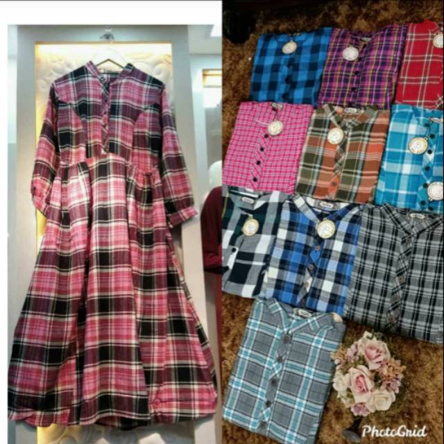Dress  Flanel kotak kerah shanghai by Frilla