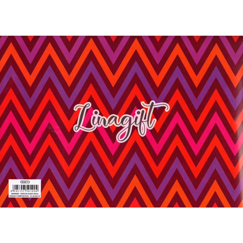 ( 5 Lembar ) ZIGZAG KIKY - KERTAS KADO - GIFT WRAPPING PAPER ZIGZAG COMPOSITION / POLKADOT / NETRAL / KANCING / DEWASA / BUTTON / MOTIF / KOMPOSISI WARNA MERAH RED HIJAU BIRU RAINBOW