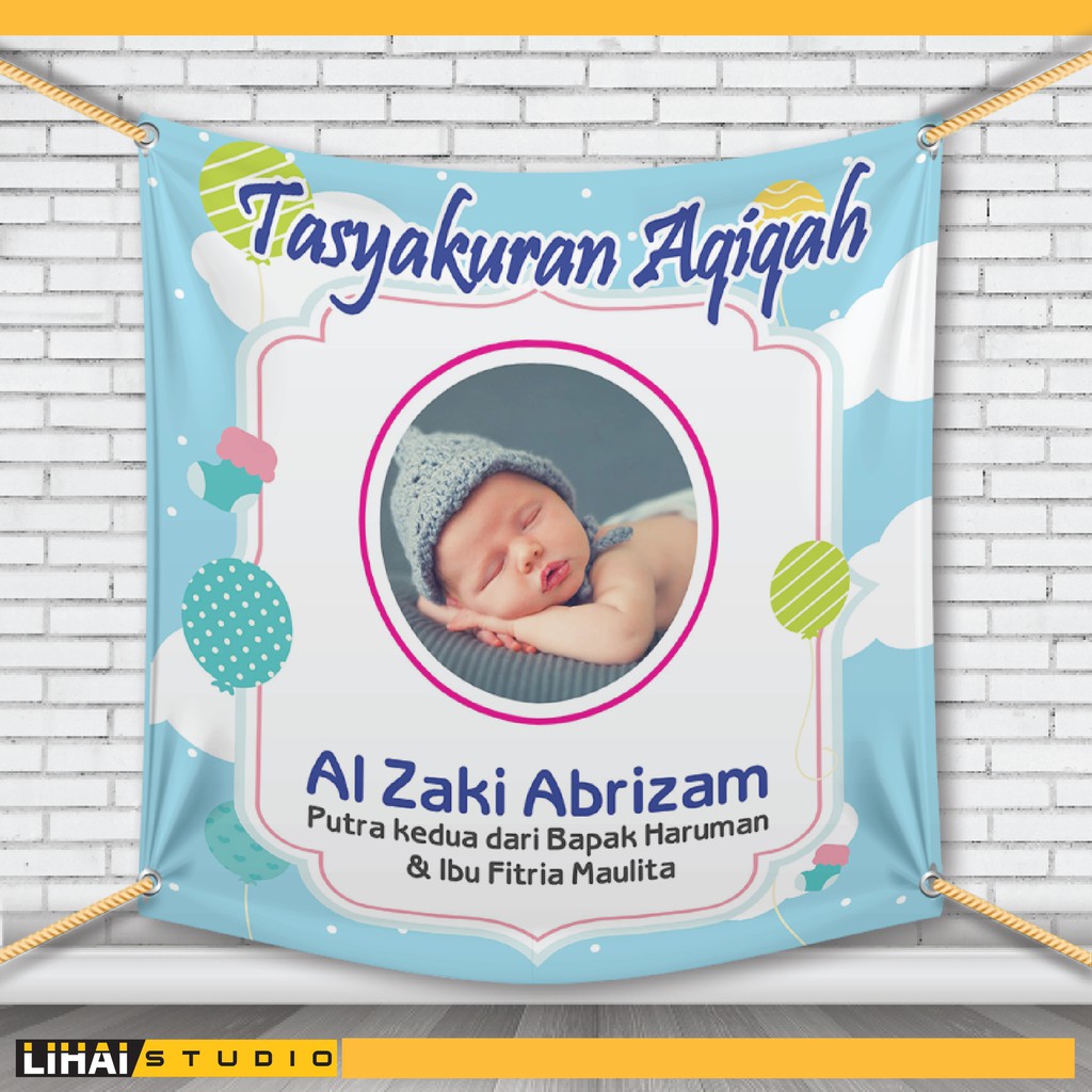 Backdrop Background Banner Spanduk Tasyakuran Aqiqah 007 Shopee Indonesia