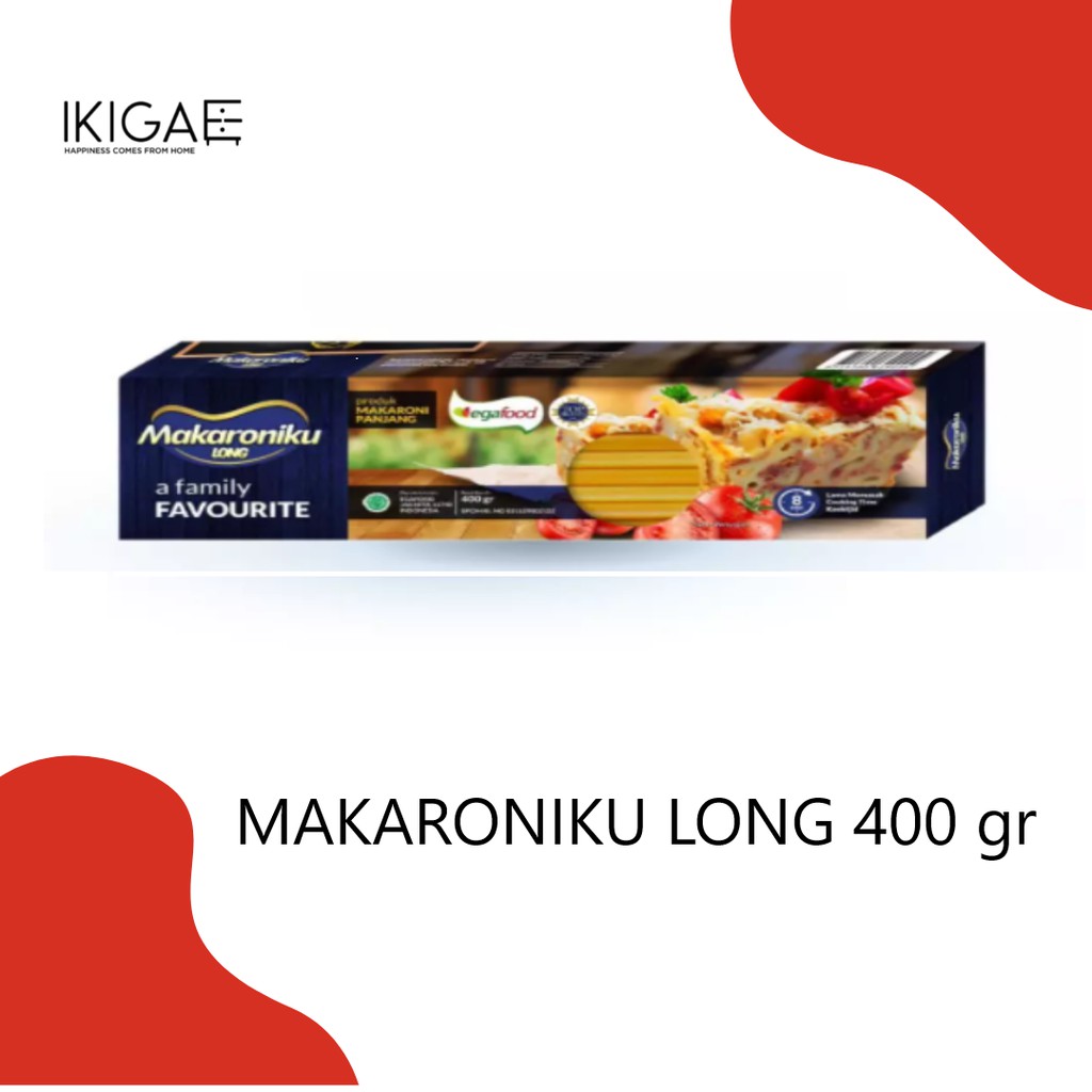 MAKARONIKU LONG / ANEKA PASTA / MAKARONI PANJANG INSTAN 400/200 GR