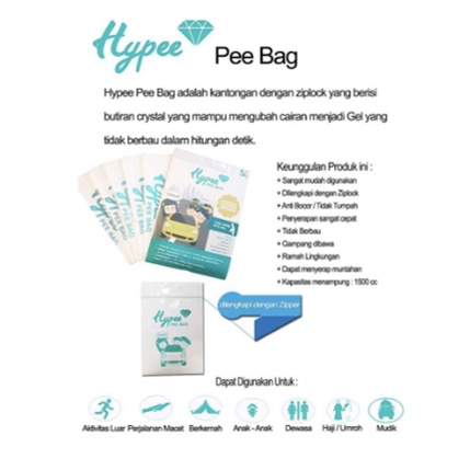 Hypee Bag Disposable Pee Bag - For Men Kantong Pipis Darurat untuk Pria (5 pcs)