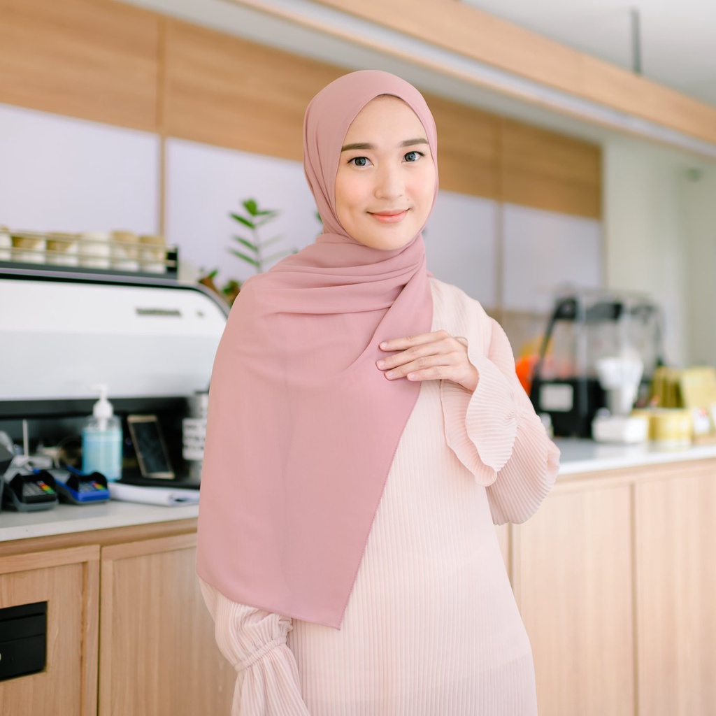 Lozy Hijab - [Defect] Bawal Shawl ( Hijab Pashmina )-Dark Nude Pink