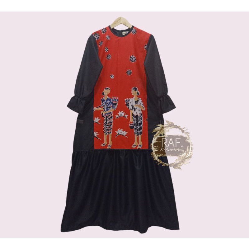 Gamis mbok jamu kombinasi toyobo premium (bisa pilih warna)