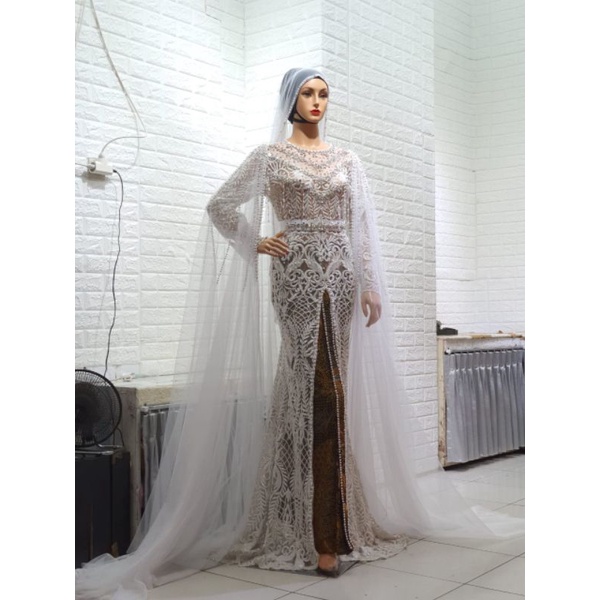 GAUN PENGANTIN SLIM DRES PREMIUN//GAUN BEREKOR  FULL PAYET SEMI JEPANG//GAUN PENGANTIN MEWAH FULL PAYET DAN BRUKAT  TULANG MODERN/ GAUN PENGANTIN MODREN