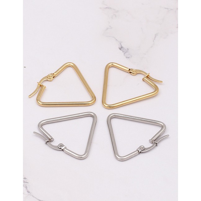 LRC Anting Tusuk Fashion Geometric Triangle Alloy Earrings F3324X