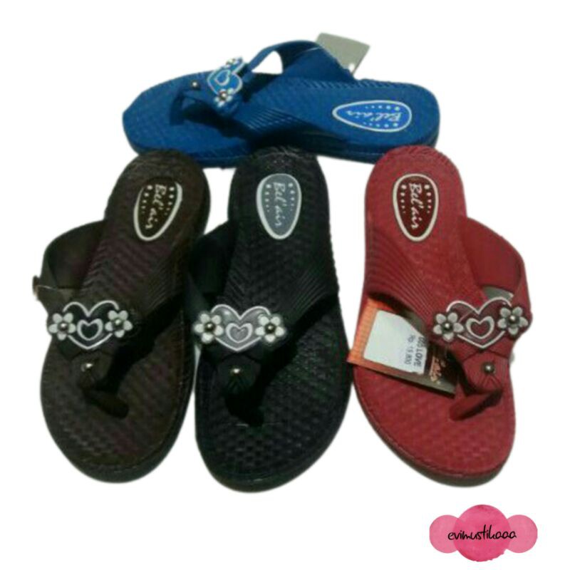 BA 005 - Sendal Jepit Karet Ibu - Ibu Untuk Ngaji Dan Santai Motif Bunga Size 37 - 40