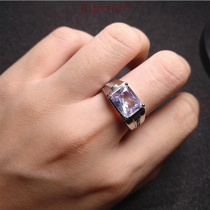 Hot Sale Luxury Domineering Inlaid Sapphire Adjustable Ring